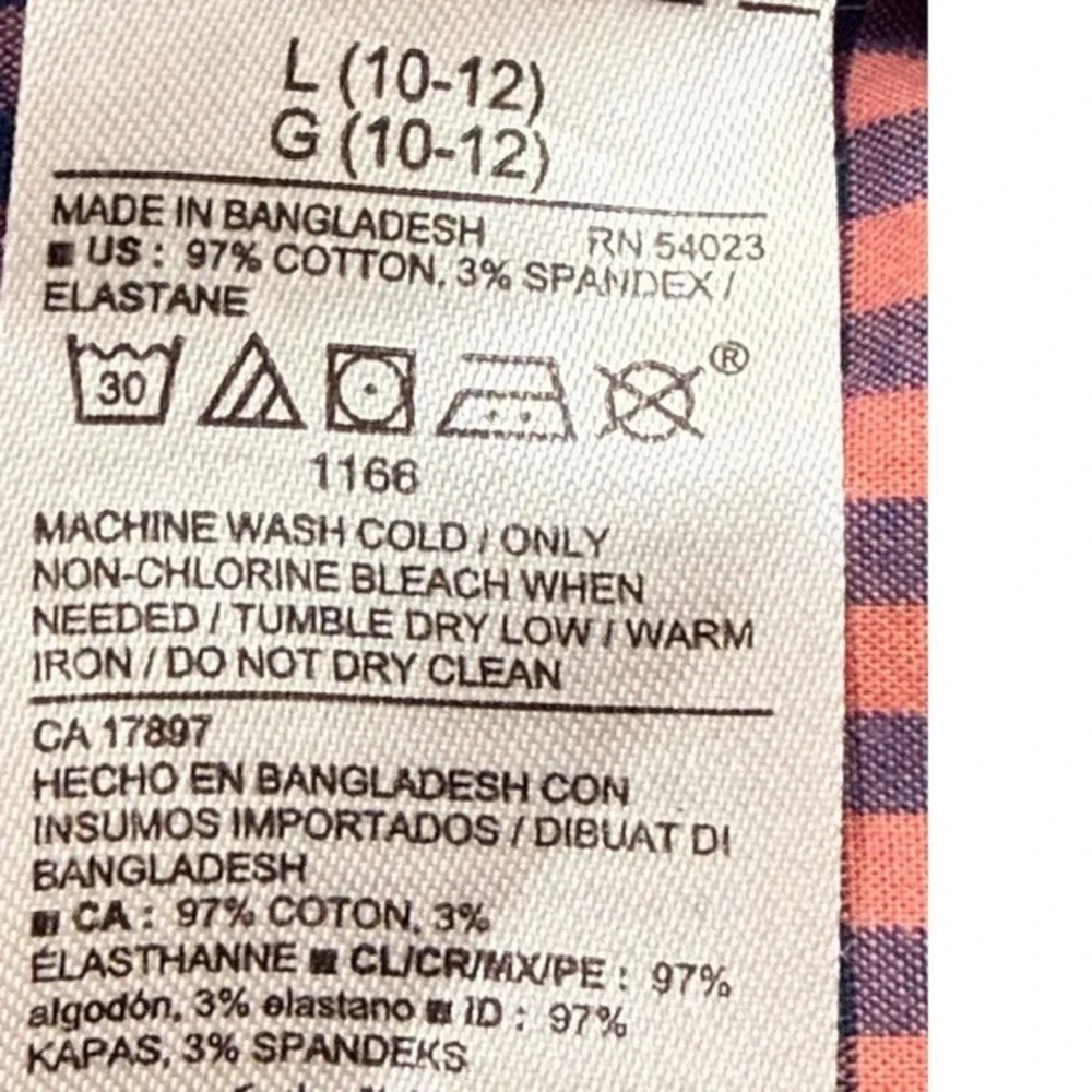 Old Navy Cotton Button Down Shirt Boys L 10-12 Pink Navy Gingham Flex‎ Preppy